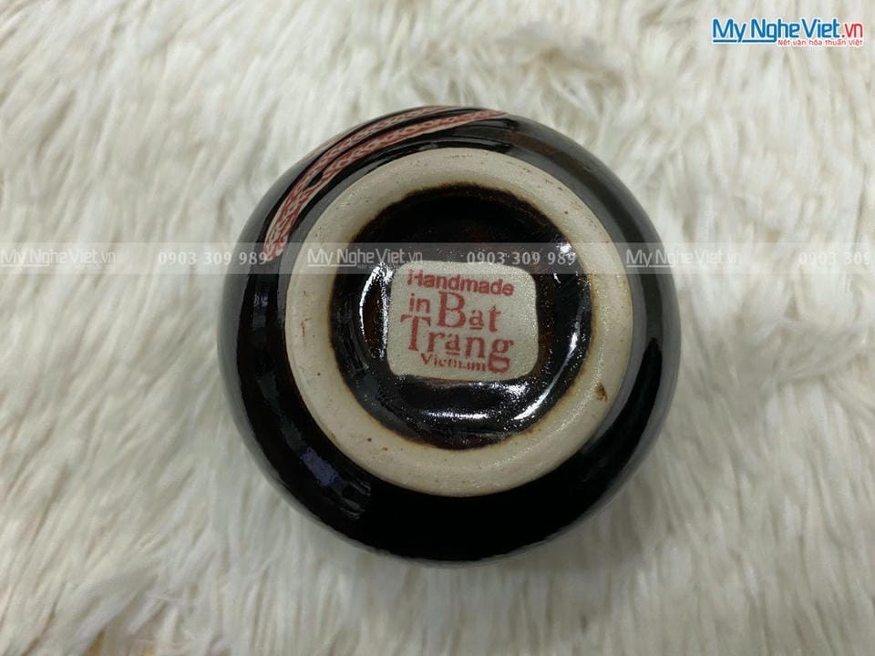 Bộ 6 Cốc trà men xanh vẽ sen thấp MNV-LSHBT11