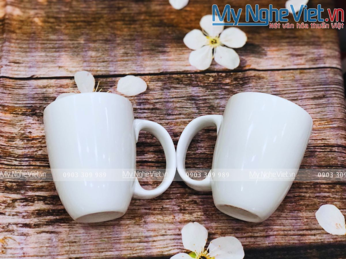 Combo ly latte trắng trơn MNV-LS008/3